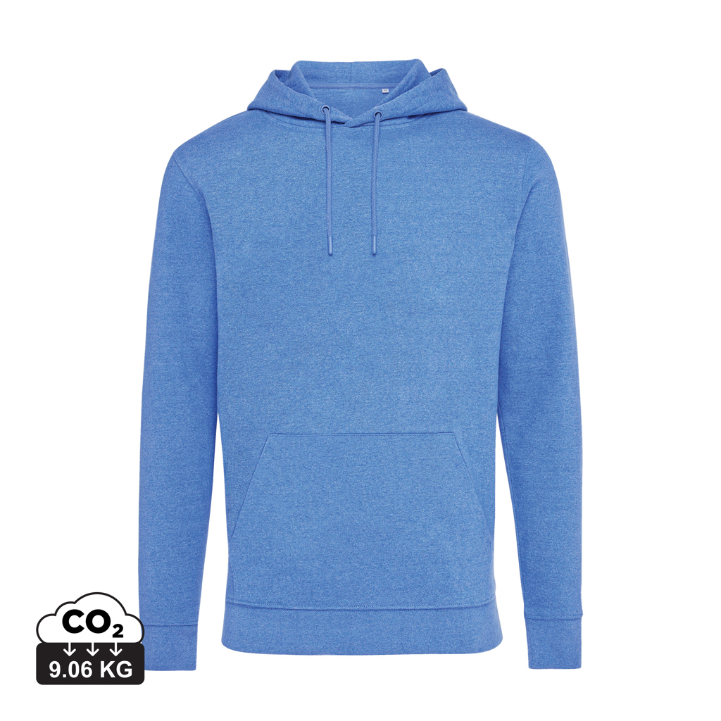 Sweat chiné publicitaire unisexe coton recyclé 340g Iqoniq Torres heather blue